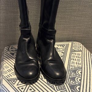 Etienne Aigner Black Leather Knee-High Boots Size 8
